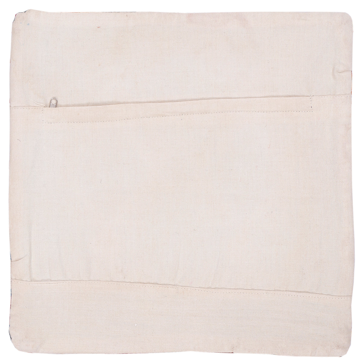 Plain cream cushion backing with stitched edges and side opening seam
