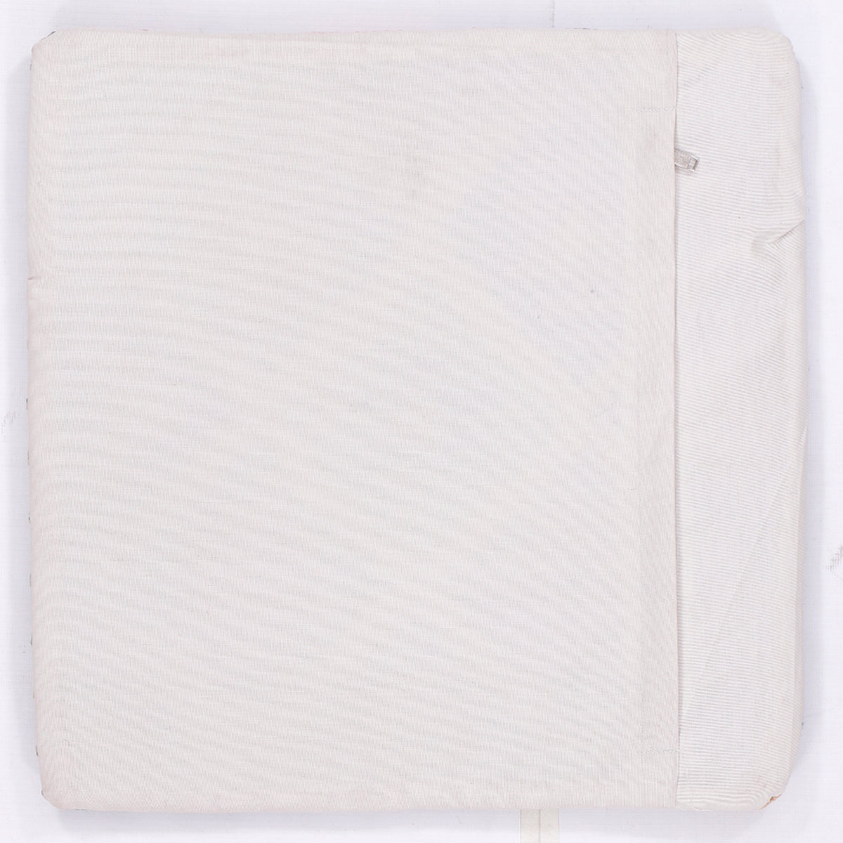 Light beige plain cushion cover back with side seam, 45x45 cm